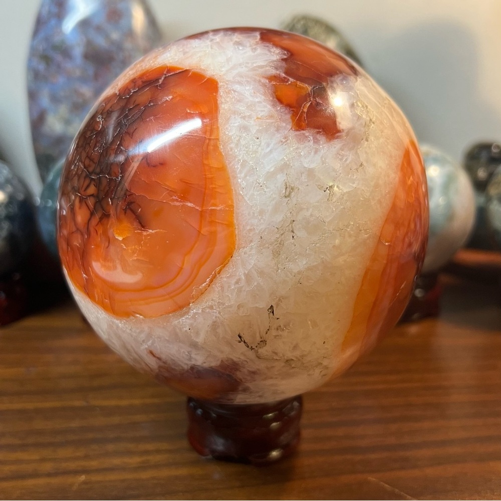 Unique 4.67lb Carnelian Sphere (2122g) 🔥